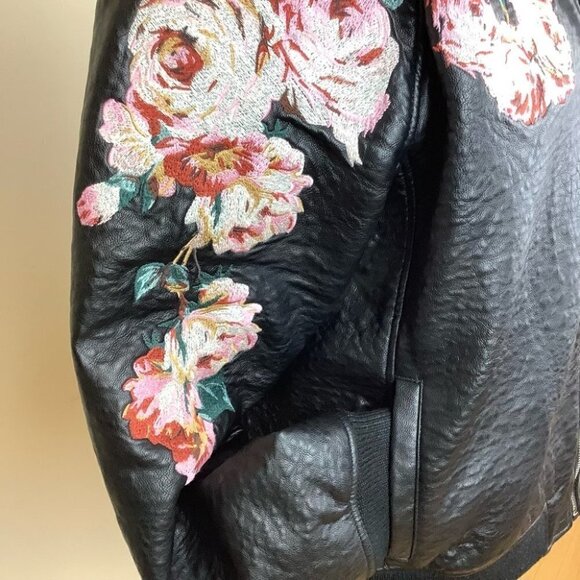 BOMBER JOE’S VEGAN LEATHER EMBROIDERED JACKET - Picture 6 of 11